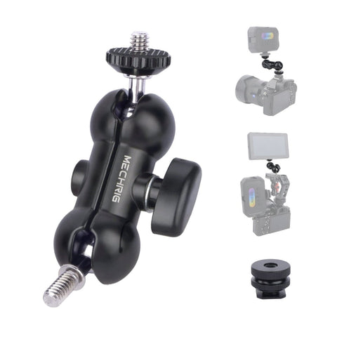 Mechrig Double Ball Head Mount with Detachable Cold Shoe and 1/4” Screws - CAME - TV