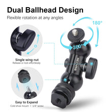 Mechrig Double Ball Head Mount with Detachable Cold Shoe and 1/4” Screws - CAME - TV