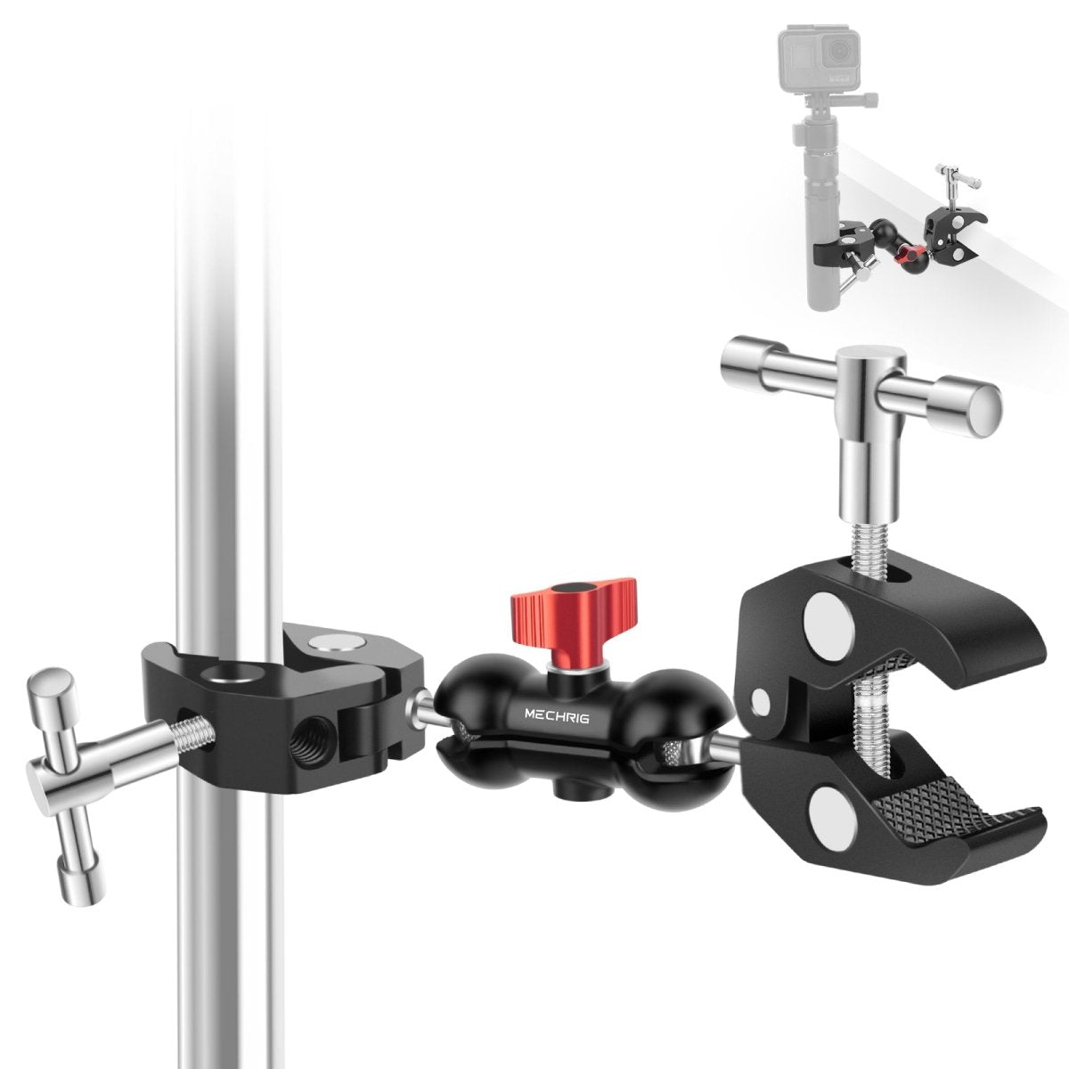 Mechrig Dual Large Clamp Magic Arm with 360° Ball Head Mount - CAME - TV
