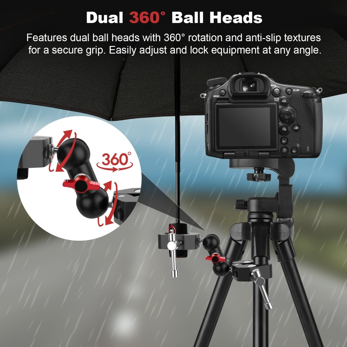 Mechrig Dual Large Clamp Magic Arm with 360° Ball Head Mount - CAME - TV