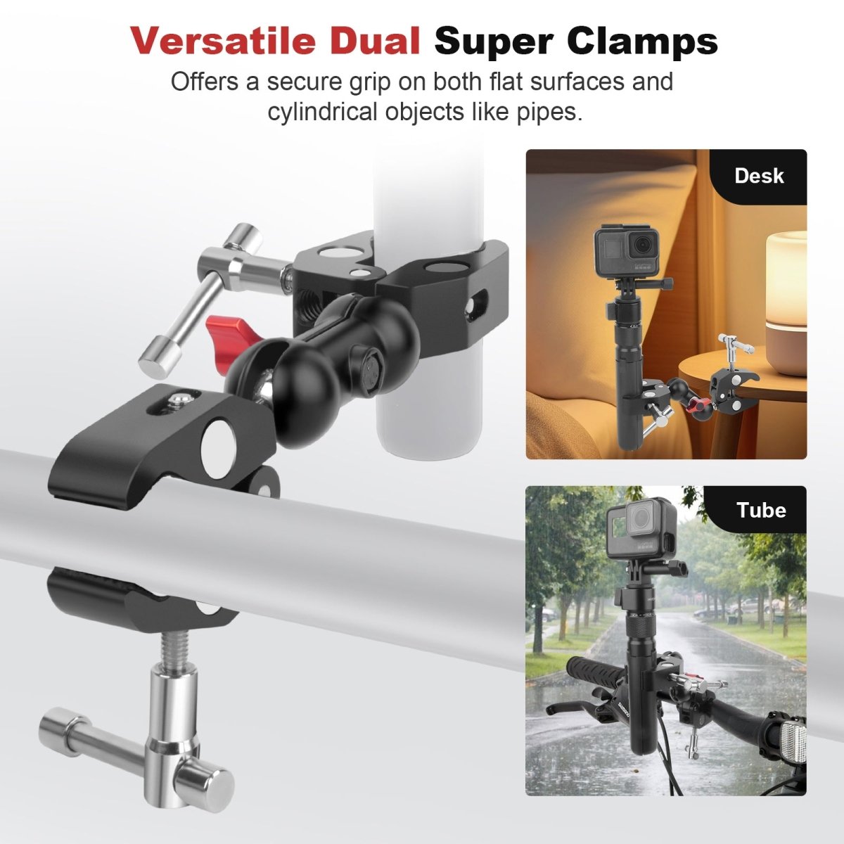 Mechrig Dual Large Clamp Magic Arm with 360° Ball Head Mount - CAME - TV