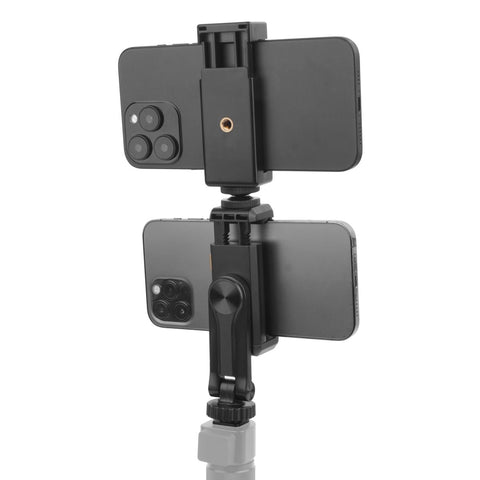 Mechrig Dual Phone Mount with 180° Tilt & 360° Rotation – Cold Shoe Compatible for Multi - Angle Filming - CAME - TV