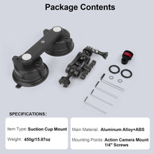 Mechrig Dual Suction Car & Street Mount – Magic Arm with GoPro and 1/4