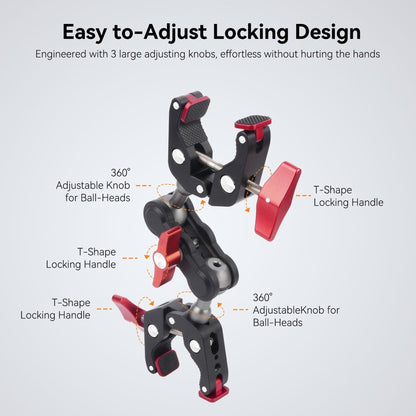Mechrig Dual Super Clamp Mount with Dual Ball Magic Arm Kit - CAME - TV