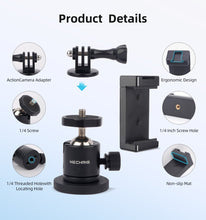 Mechrig Magnetic Base Mini Ball Head Cold Shoe Phone Holder Kit with Gopro Mount Converter - Black - CAME - TV