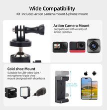 Mechrig Magnetic Base Mini Ball Head Cold Shoe Phone Holder Kit with Gopro Mount Converter - Black - CAME - TV