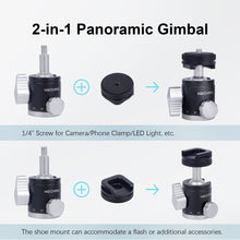 Mechrig Mini 360° Panoramic Ball Head with 1/4 Screw and Cold Shoe Mount - CAME - TV