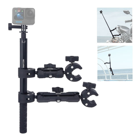 Mechrig Motorcycle Mount with Dual Nylon Clamps and Aluminum Telescopic Arm - CAME - TV