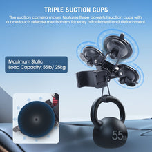 Mechrig Multi - Angle Triple Suction Cup Car Mount with 360° Ball Head - CAME - TV