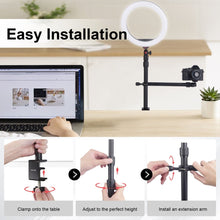 Mechrig Multi - Function Dual Extension Arm Aluminum Desk Mount Stand with 1/4