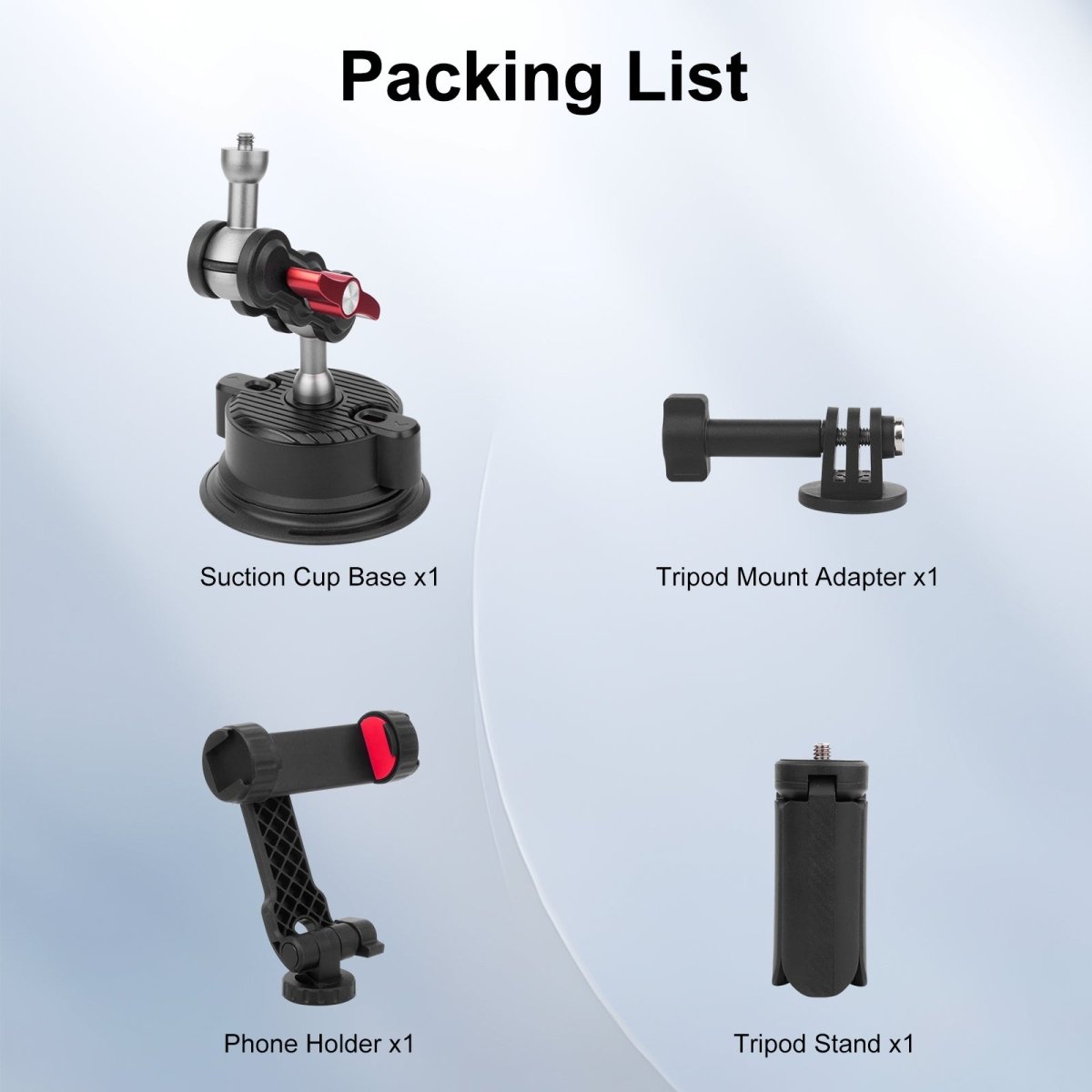 Mechrig Multi - Use Suction Cup Mount with Dual Ball Arm, GoPro Adapter, 360° Rotation Phone Holder and Mini Tripod - CAME - TV