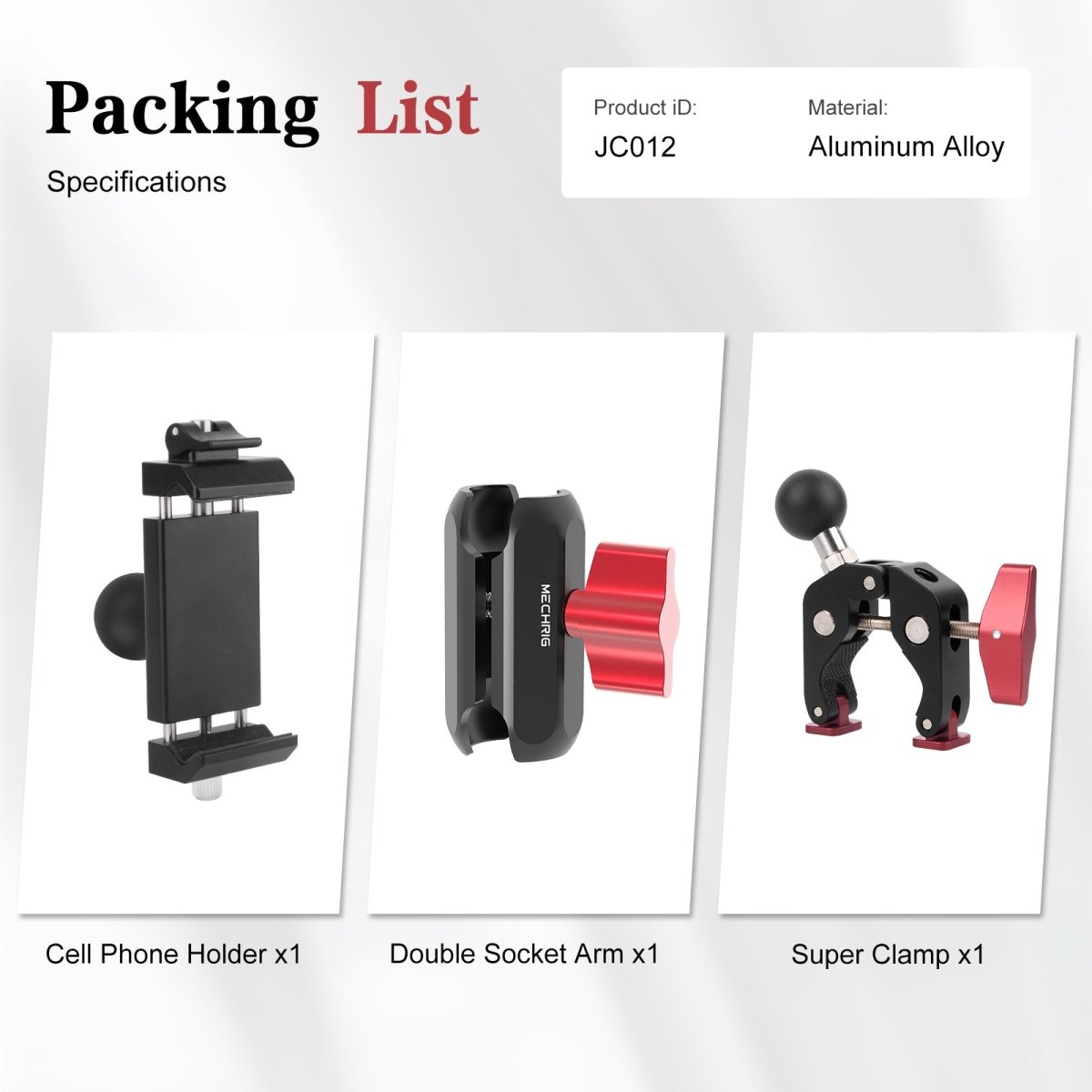 Mechrig Quick - Release 360° Ball Head Phone Mount with Super Clamp - CAME - TV