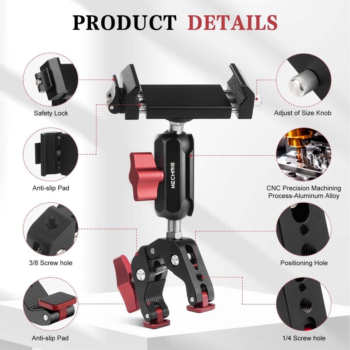 Mechrig Quick - Release 360° Ball Head Phone Mount with Super Clamp - CAME - TV