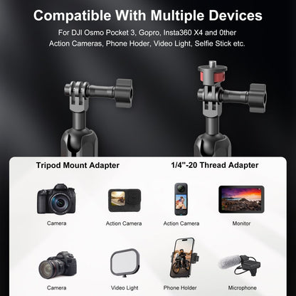Mechrig Riding Dual Ball Head Super Clamp Mount with GoPro Base & 1/4" Screw - CAME - TV