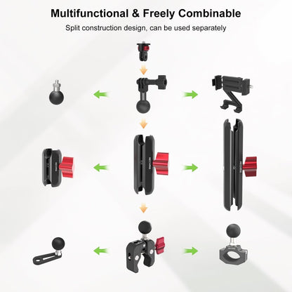 Mechrig Riding Dual Ball Head Super Clamp Mount with GoPro Base & 1/4" Screw - CAME - TV