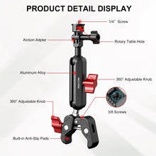 Mechrig Riding Dual Ball Head Super Clamp Mount with GoPro Base & 1/4