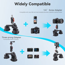 Mechrig Triple Suction Cup Car Mount Kit with Quick Release Plate Compatible with Action Camera - CAME - TV