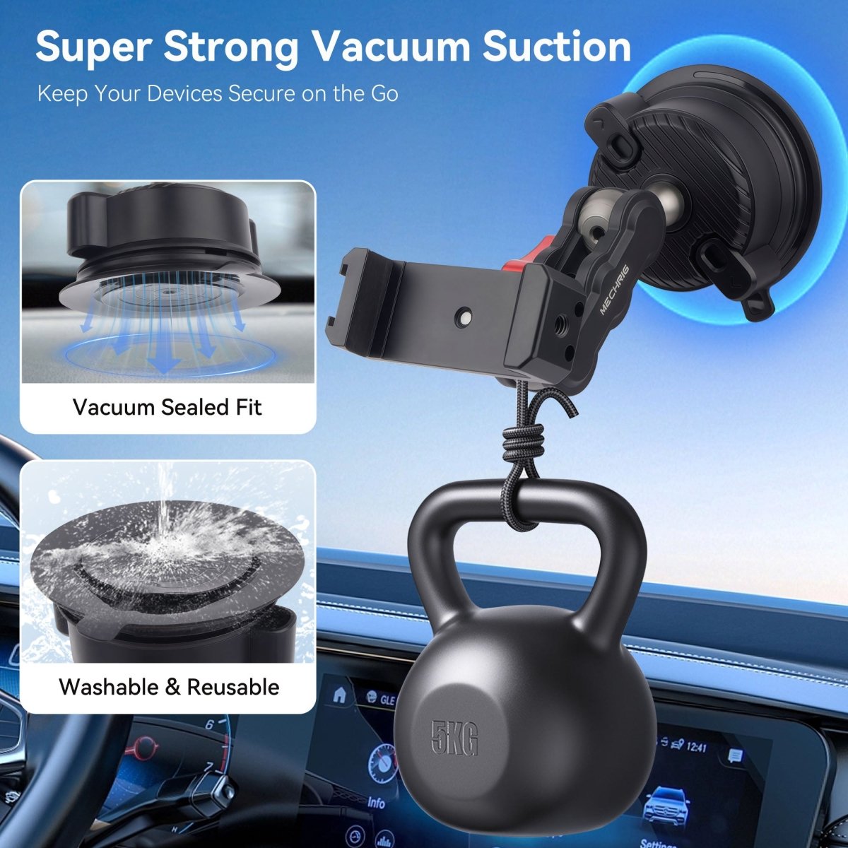 Mechrig Ultra - Strong 360° Suction with 1/4''Screw and Phone Clamp - CAME - TV