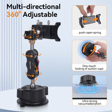 Mechrig Universal Phone Clamp Suction Car Mount Kit with 360° Dual Ball Head Magic Arm and Suction Cup Mount - CAME - TV