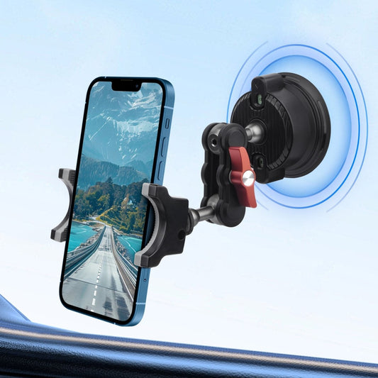 Mechrig Universal Phone Clamp Suction Car Mount Kit with 360° Dual Ball Head Magic Arm and Suction Cup Mount - CAME - TV