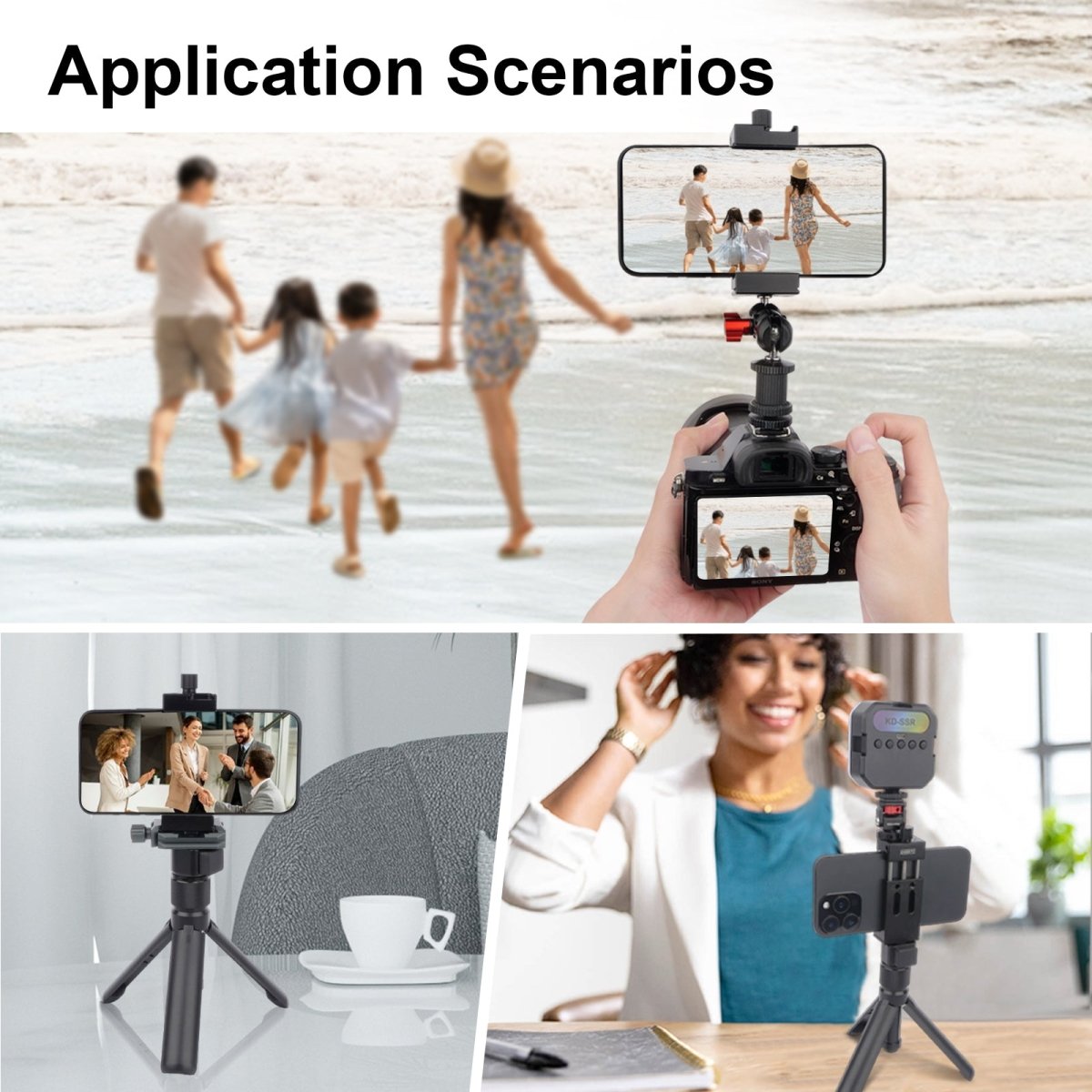 Mechrig Versatile Aluminum Alloy Phone Clip for 5 - 8 inch Phones with Multiple Mounts - CAME - TV