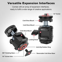 Mini Ball Head Tripod Head with Triple Cold Shoe Mount Max Load 8.8lb - CAME - TV