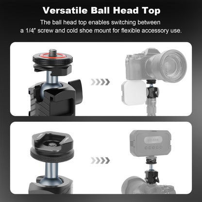 Mini Ball Head Tripod Head with Triple Cold Shoe Mount Max Load 8.8lb - CAME - TV