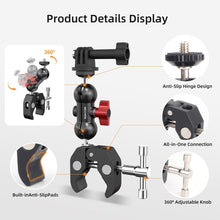 Super Clamp Mount Kit with 360° Ballhead Magic Arm – Universal Camera Mount with 1/4