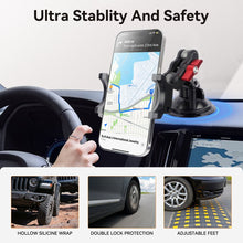 Ultra - Stable 360° Car Phone Mount with Vacuum Suction & 1/4