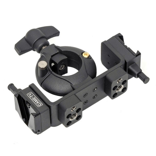 Adjustable Pin Lock Swing Clamp for 22-36mm Tubing With Center Saddle and 2 V-Mounts - CAME-TV
