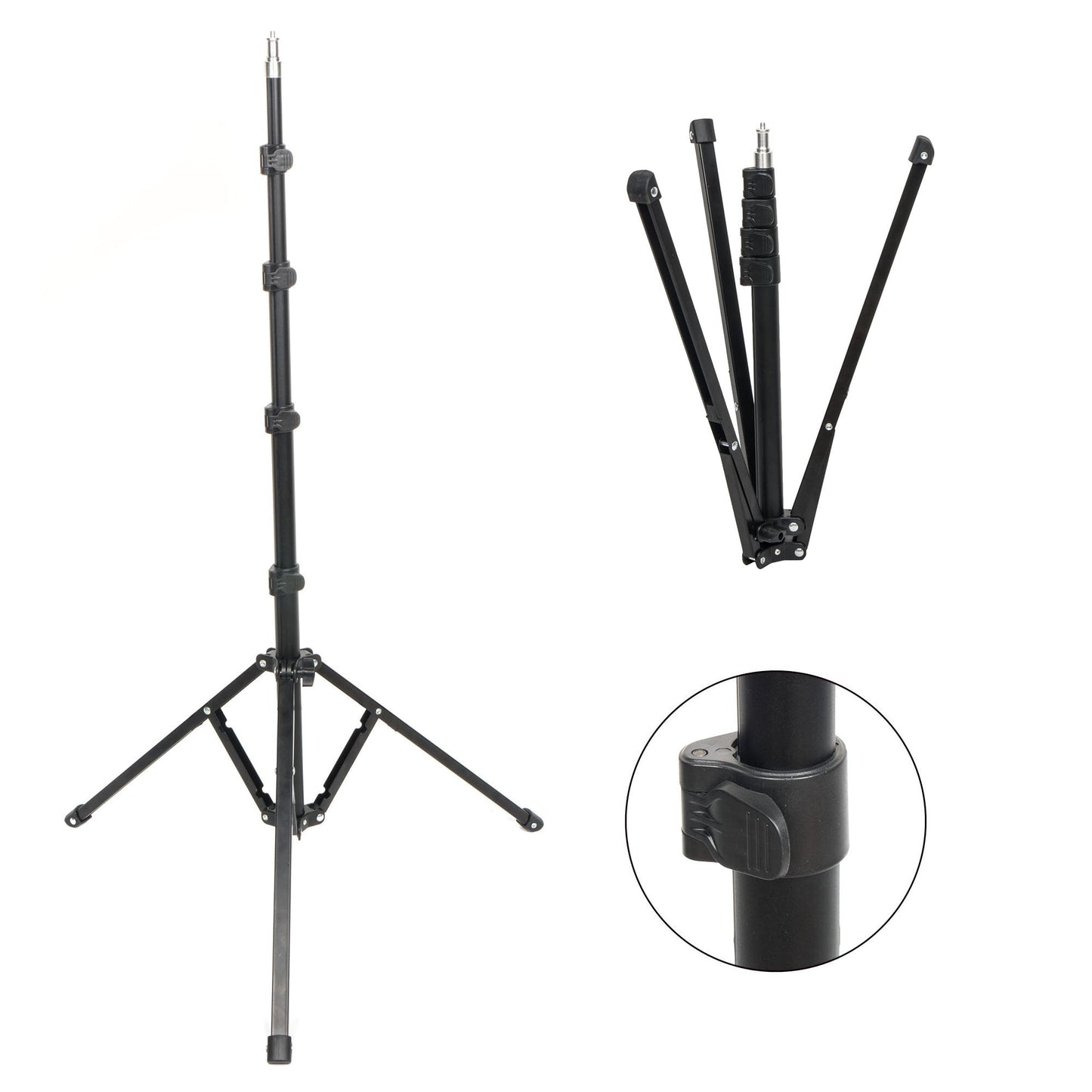 CAME-TV 1X Quick Set Up Compact and Portable Reverse Folding Light Stand for Traveling - CAME-TV