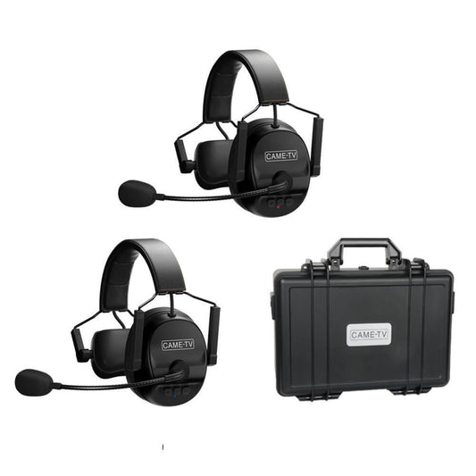 CAME-TV KUMINIK8 Duplex Digital Wireless Intercom Headset Distance up to 1500ft (450 Meters) with Hardcase - Single Ear 2 Pack - CAME-TV