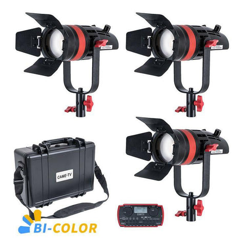 CAME-TV Q-55S Boltzen 55w Travel Kits High Output Fresnel Focusable LED Bi-Color Pack 8700 Lux@1m - CAME-TV