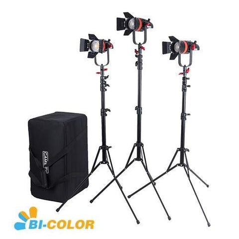 CAME-TV Q-55S Boltzen 55w Travel Kits High Output Fresnel Focusable LED Bi-Color Pack 8700 Lux@1m - CAME-TV