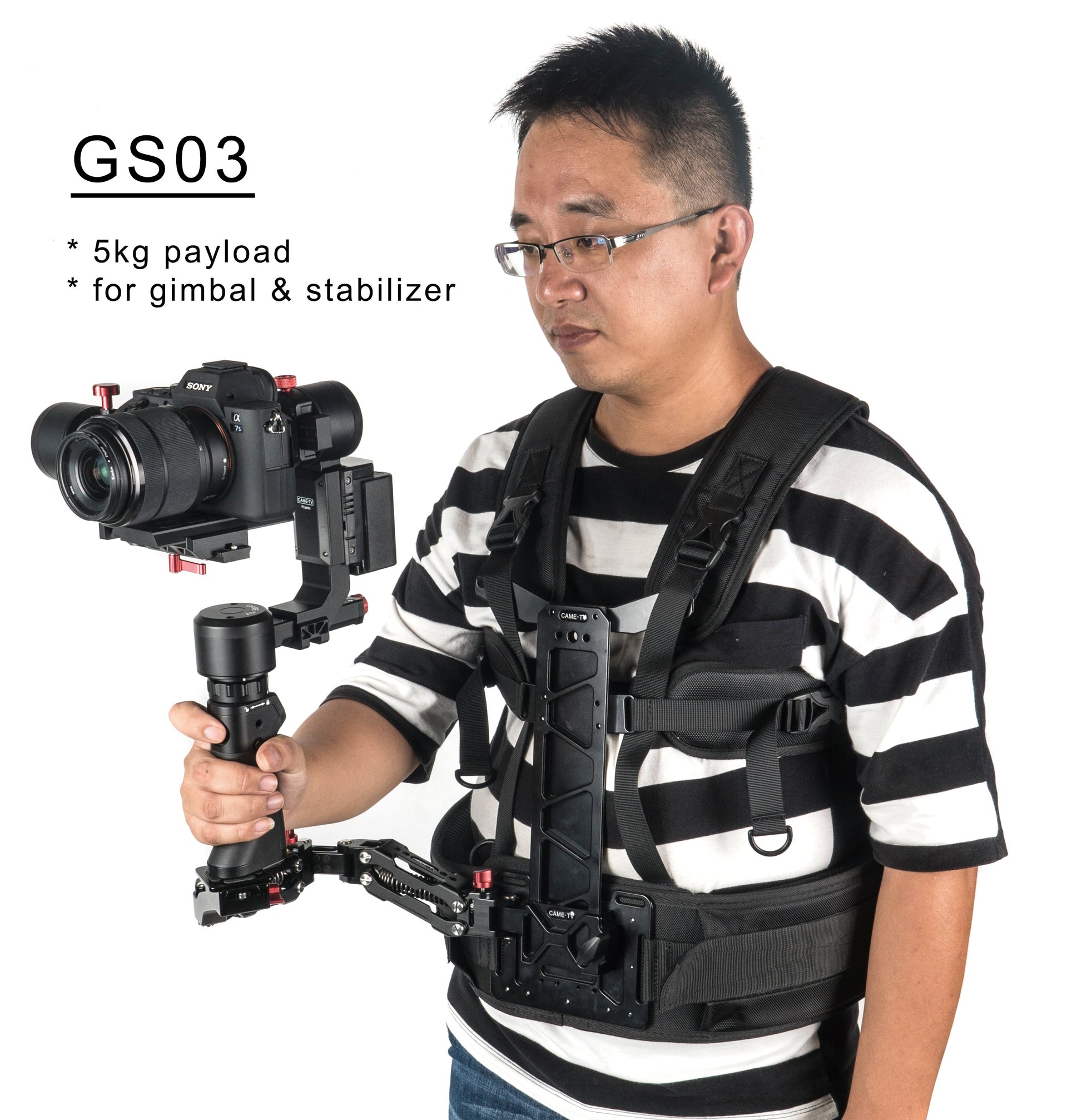 CAME-TV Video Stabilizer Gimbal Support with a 11lbs Payload Arm - CAME-TV